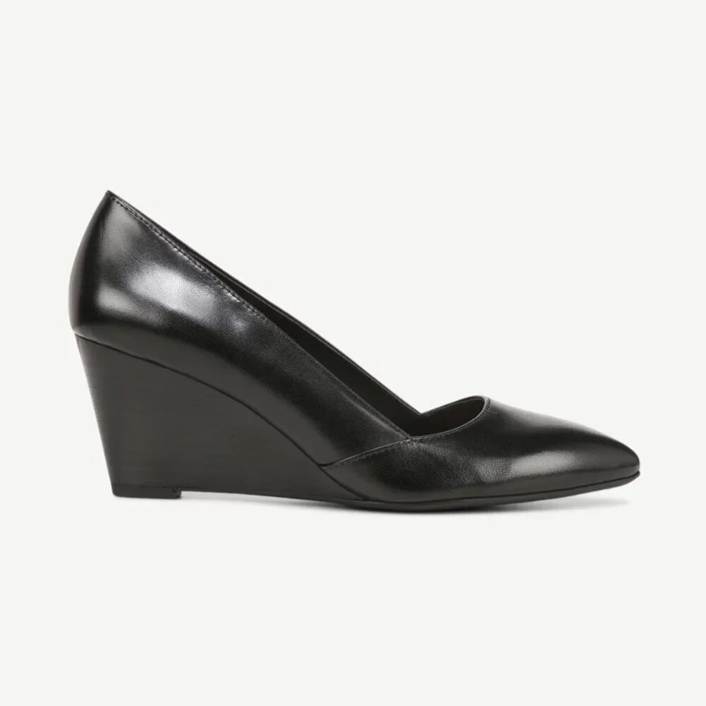 FRANCO SARTO Frankie Wedge Pumps In Black Leather
